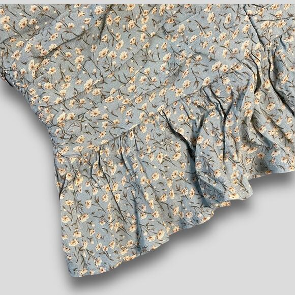 ASTR NWT Y2K PUFF SLEEVE FLORAL COTTAGE FESTIVAL PREPPY NWT TOP BLUE XL - Picture 7 of 11